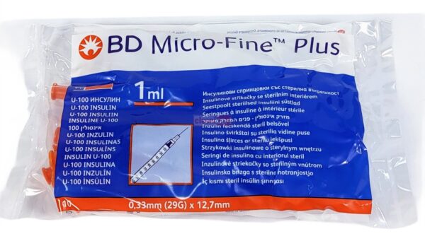 Strzykawka insulinowa BD Micro-Fine Plus 1ml (U100) z igłą, 29G (0,33x12,7mm), 10szt./op. - obrazek 2