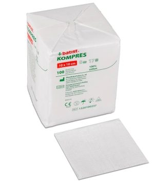 Kompres gazowy Batist (10x10cm) 8W - 13N, niejałowy, 100szt./op.