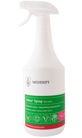 VELOX SPRAY 1L tea tonic ,alkoholowy płyn do mycia i dezynfekcji powierzchni