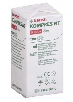 Kompres włókninowy Batist (5x5cm) 4W - 30G, niejałowy, 100szt./op.