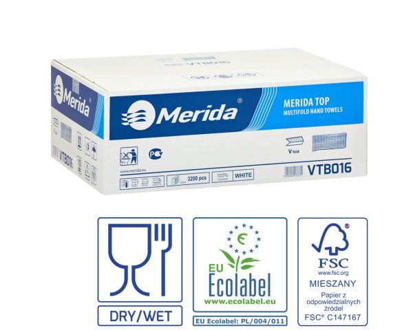 Ręcznik ZZ 2W Merida Top (VTB016) biały, 160szt. - obrazek 2