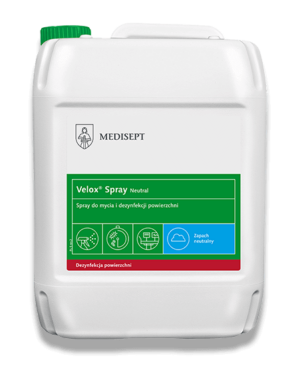 VELOX SPRAY 5L neutral, alkoholowy płyn do mycia i dezynfekcji powierzchni