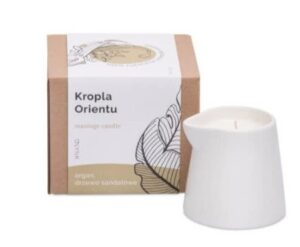Świeca do masażu "kropla orientu" - drzewo sandałowe, argan, 250g