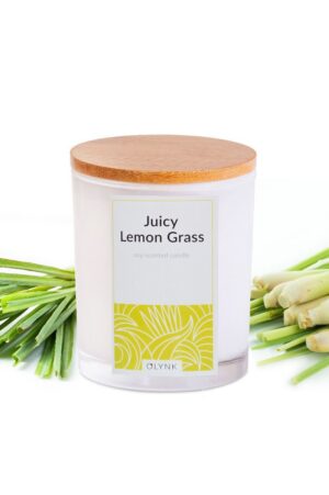Świeca zapachowa z wosku sojowego w szkle-(Lemon Grass), 300ml