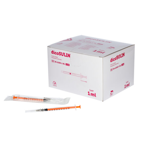 Strzykawka insulinowa Zarys Dicosulin 1ml (U100) z igłą nakładaną 27G (0,4x13mm), 100sz./op. - obrazek 4