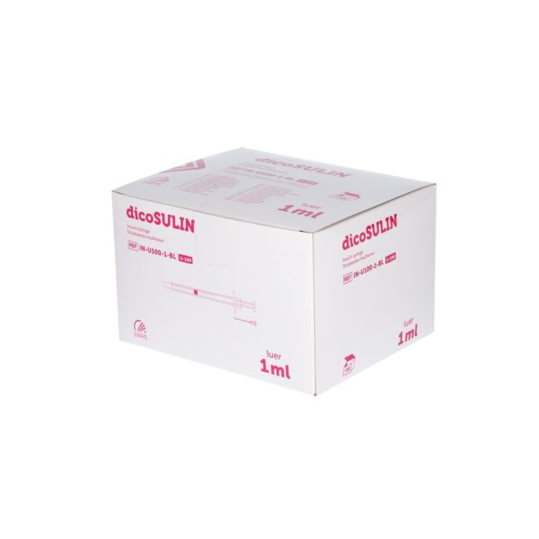 Strzykawka insulinowa Zarys Dicosulin 1ml (U100) z igłą nakładaną 27G (0,4x13mm), 100sz./op. - obrazek 5