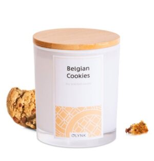 Świeca zapachowa z wosku sojowego w szkle-(Belgian Cookies), 300ml