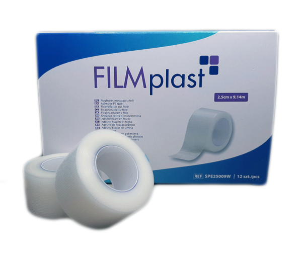 Plaster foliowy, transparentny FILMPLAST (2,5cm x 9,14m), 1 szt.