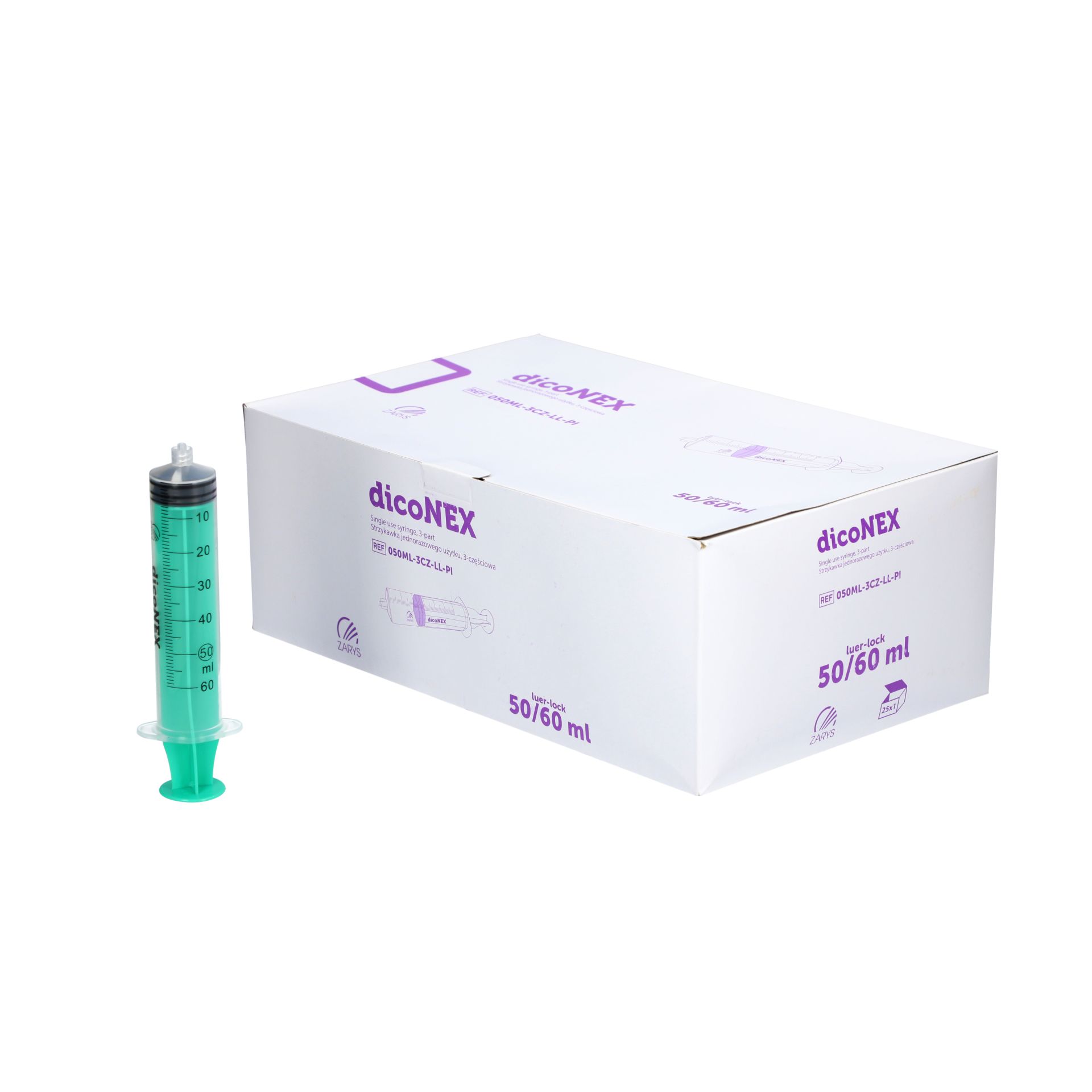 Strzykawka 3cz. DicoNex luer lock 50ml, 25szt./op.