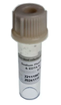 Probówka kapilarna z lejkiem - glukoza (Sodium Fluoride i EDTA K2) 0,5ml, 100szt./op.