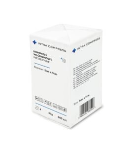 Kompres włókninowy 5x5cm, 30G, 4W, 100szt/op, niejałowy Intra Compress ICW/5x5/30/100