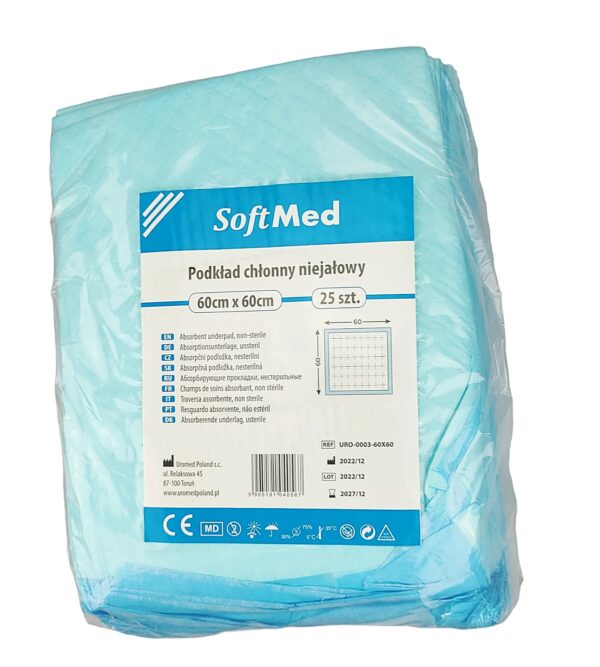 Podkład chłonny nieprzemakalny Softmed (60x90cm), 25szt./op. - obrazek 2