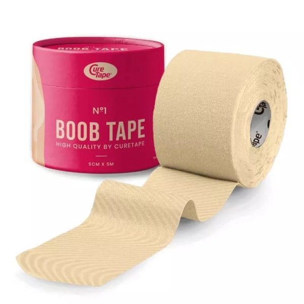 Taśma Boob Tape - elastyczna taśma modelująca i podtrzymująca biust z nasutnikami (5cmx5m) beżowa, 1szt.