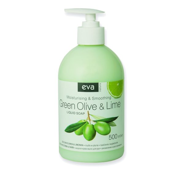 Eva Natura, mydło w płynie z pompką, Oliwka i Limonka, 500ml