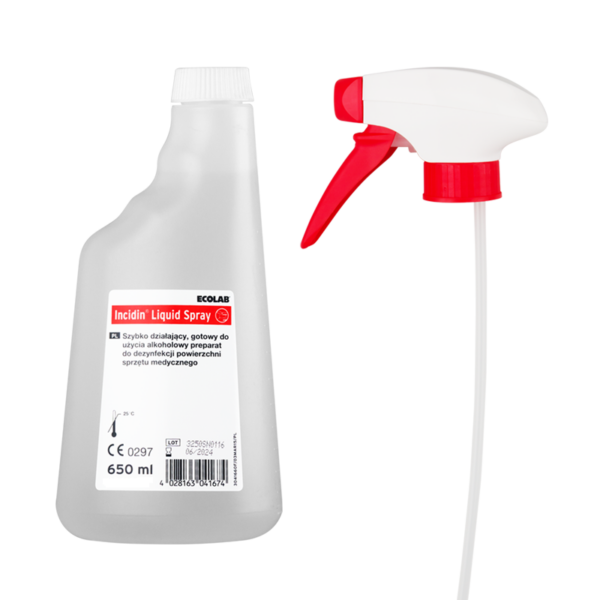 Incidin Liquid 650ml z pompką, płyn do dezynfekcji powierzchni sprzętu medycznego
