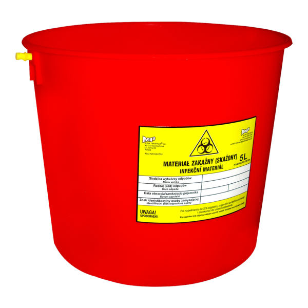 Pojemnik na odpady medyczne Medplast 5L - Czerwony