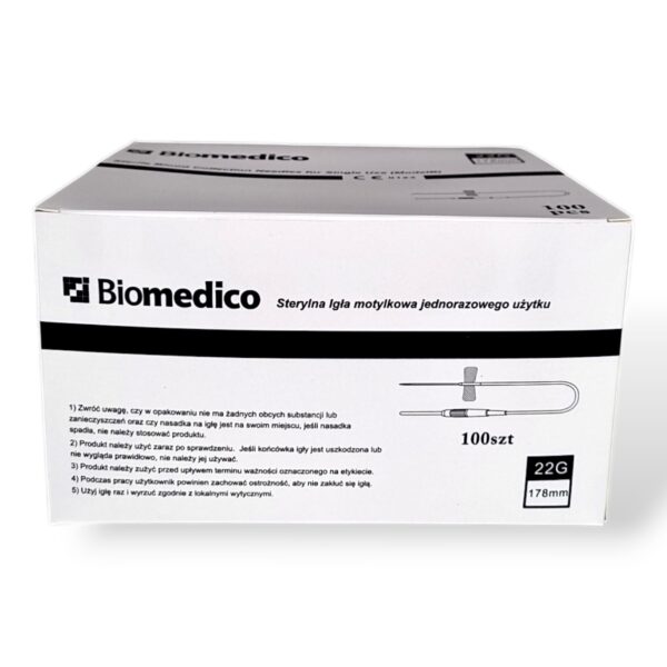 Igła motylkowa z wężykiem Biomedico, 100szt./op. - obrazek 7