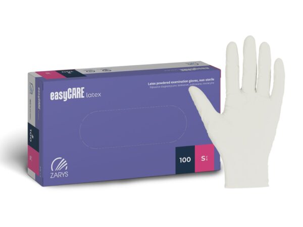 Rękawice lateksowe, pudrowane EasyCare Latex, białe, 100szt./op.