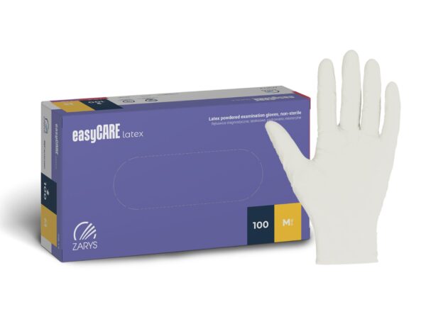 Rękawice lateksowe, pudrowane EasyCare Latex, białe, 100szt./op. - obrazek 2