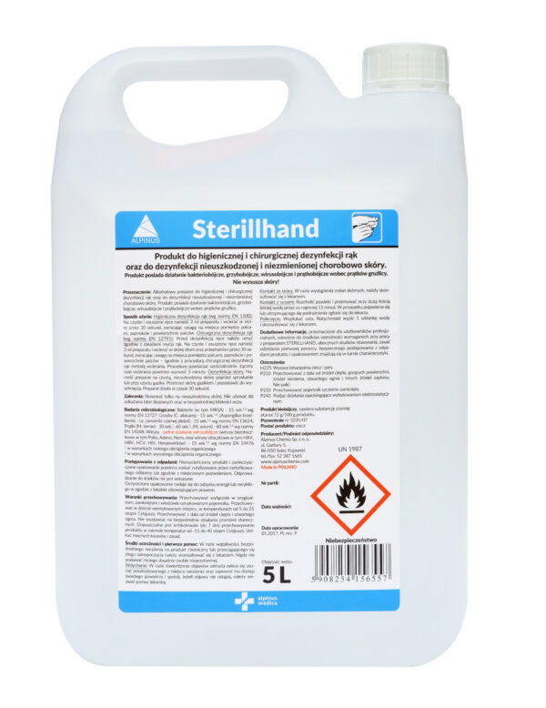 STERILLHAND, płyn do dezynfekcji rąk i skóry 5L