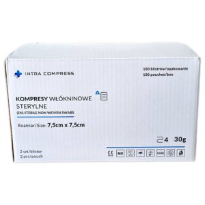 Kompres włókninowy Intra Compress (7,5x7,5cm) jałowy, 4W-30G, 100x2szt./op.