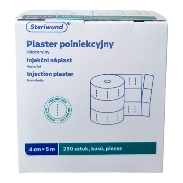 Plaster poiniekcyjny Steriwund (4cmx5m), niesterylny, 250szt./op.