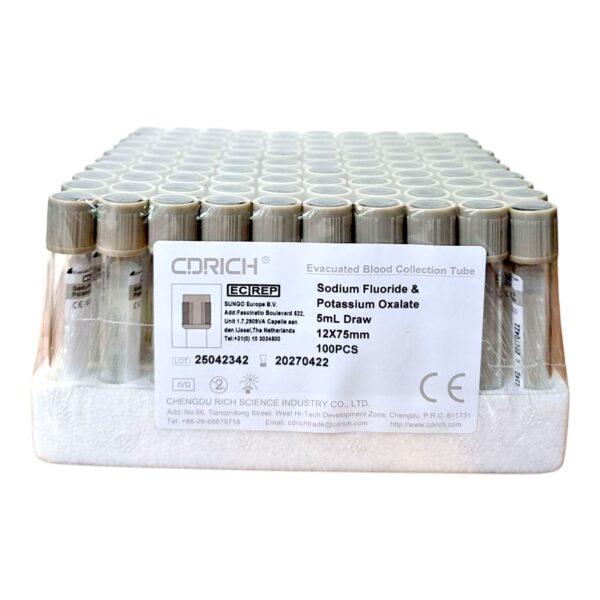 Probówka szklana Naf/Oxalate 5ml CDR, 100szt./op. - obrazek 2